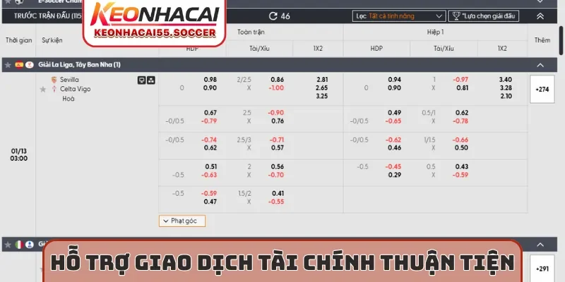 Hỗ trợ giao dịch tài chính thuận tiện