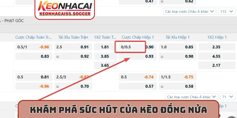 Khám phá sức hút của kèo đồng nửa